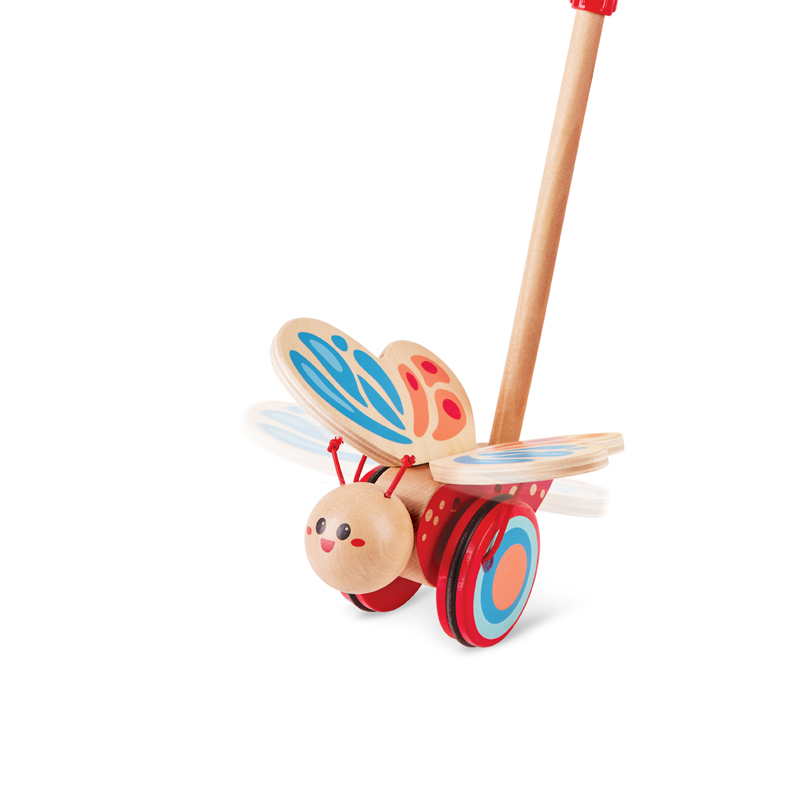 Hape(德国)儿童学步玩具手动推拉推行蝴蝶推推乐男孩节日礼物（单位：个） E0340